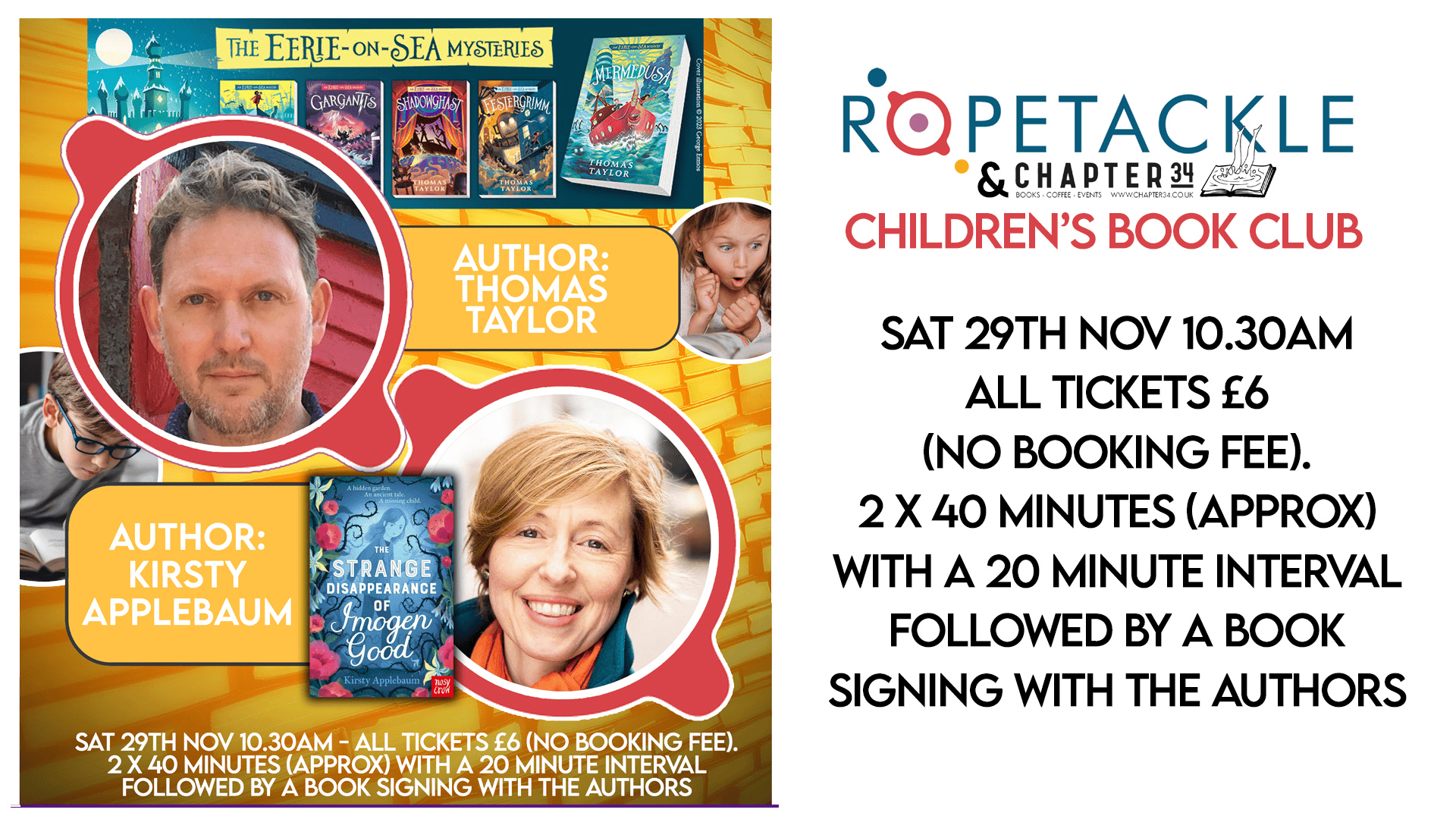 Children's Book Club with Thomas Taylor & Kirsty Applebaum 
