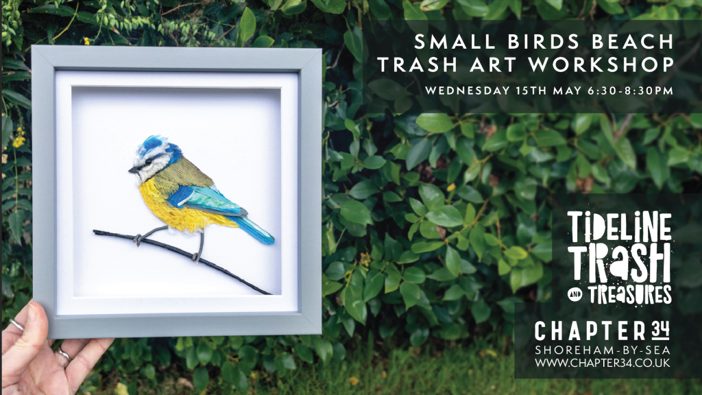 Small birds beach trash art workshop