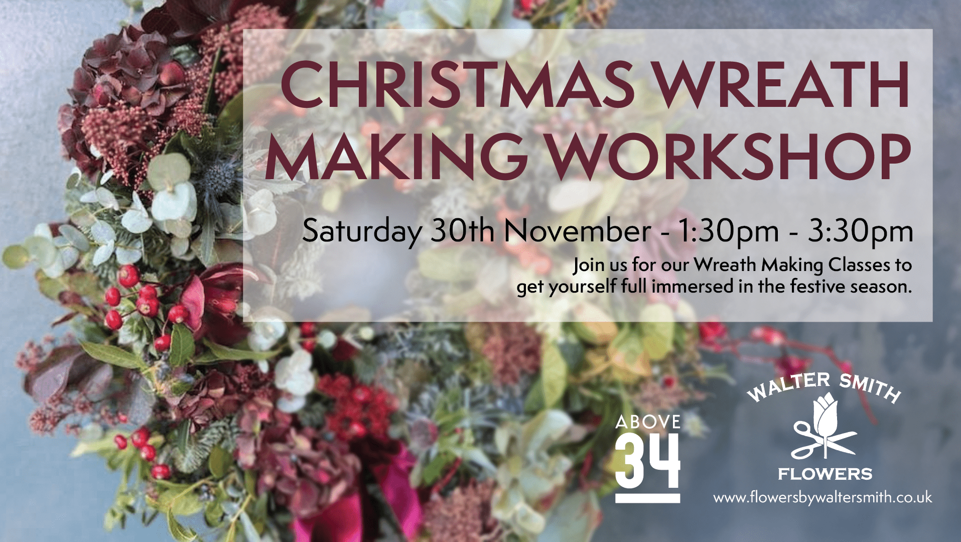 Christmas Wreath Making Workshop by Walter Smith Flowers