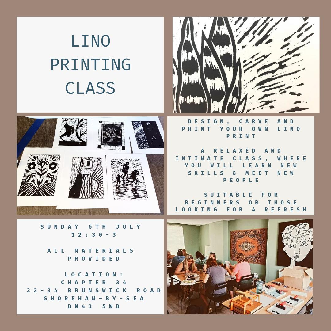 Lino Printing with Moonlit Worthing